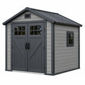 Abri de jardin 240 x 180 x 220 cm gris anthracite en panneaux synthétiques avec toit métallique