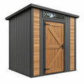 Abri de jardin 200 x 150 x 220 cm en bois noir et naturel avec fenêtre et porte battante