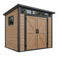 Abri de jardin 300 x 240 x 250 cm en bois brun avec portes doubles style contemporain