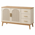 Buffet 120 x 40 x 80 cm en bois beige naturel à 3 tiroirs style contemporain