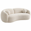 Canapé 2 places 180 x 95 x 75 cm en tissu bouclé beige style organique