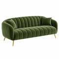 Canapé 2 places 160 x 85 x 78 cm en velours vert style moderne