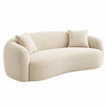 Canapé 2 places 180 x 90 x 75 cm en tissu bouclette beige style contemporain