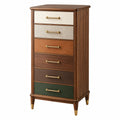 Commode 60 x 40 x 120 cm en bois marron à 6 tiroirs style classique