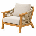 Fauteuil 72 x 80 x 85 cm en bois naturel et corde beige style bohème