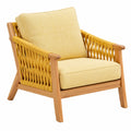 Fauteuil 75 x 80 x 85 cm en bois et corde jaune style naturel tressé