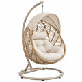 Fauteuil suspendu 105 x 105 x 195 cm en fibres tressées beige avec auvent style bohème