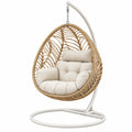 Fauteuil suspendu 105 x 105 x 195 cm en rotin naturel avec support en acier style bohème