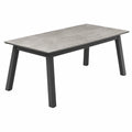 Table de jardin 160 x 90 x 75 cm en métal gris effet pierre style contemporain