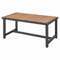 Table de jardin 150 x 90 x 75 cm bois naturel et métal noir style contemporain