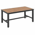 Table de jardin 150 x 90 x 75 cm bois brun métal noir style industriel
