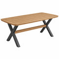 Table de jardin 200 x 90 x 75 cm bois naturel et métal noir style industriel