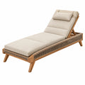 Chaise longue de jardin 200 cm en bois beige avec dossier réglable