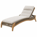 Chaise longue de jardin 200 x 75 cm en bois et corde beige à dossier réglable