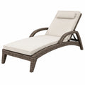 Chaise longue de jardin 198 x 68 x 95 cm en résine tressée marron avec dossier réglable