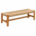 Banc 120 x 40 x 45 cm en bois naturel et corde tressée style bohème