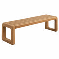 Banc de jardin 120 x 35 x 45 cm en bois naturel à lattes style contemporain
